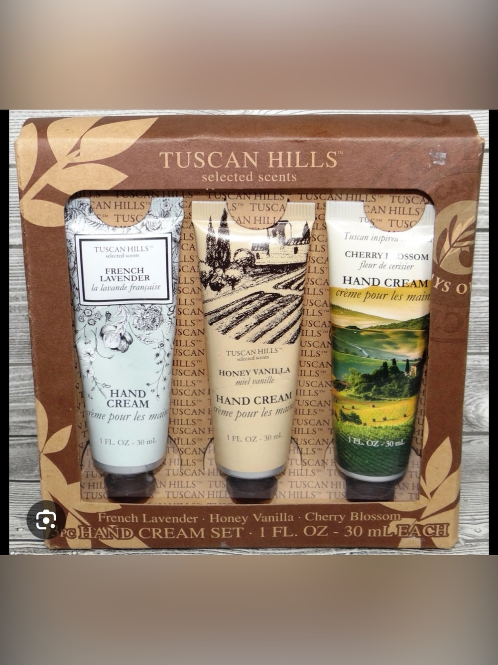 Tuscan Hills Selected Scents 3pc Travel Hand Cream Set 3 fl oz Lavender/Vanilla